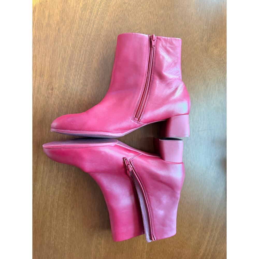 Camper Katie K400664 Burgundy Calfskin Ankle Boots EU 41 US 10 - Picture 3 of 5